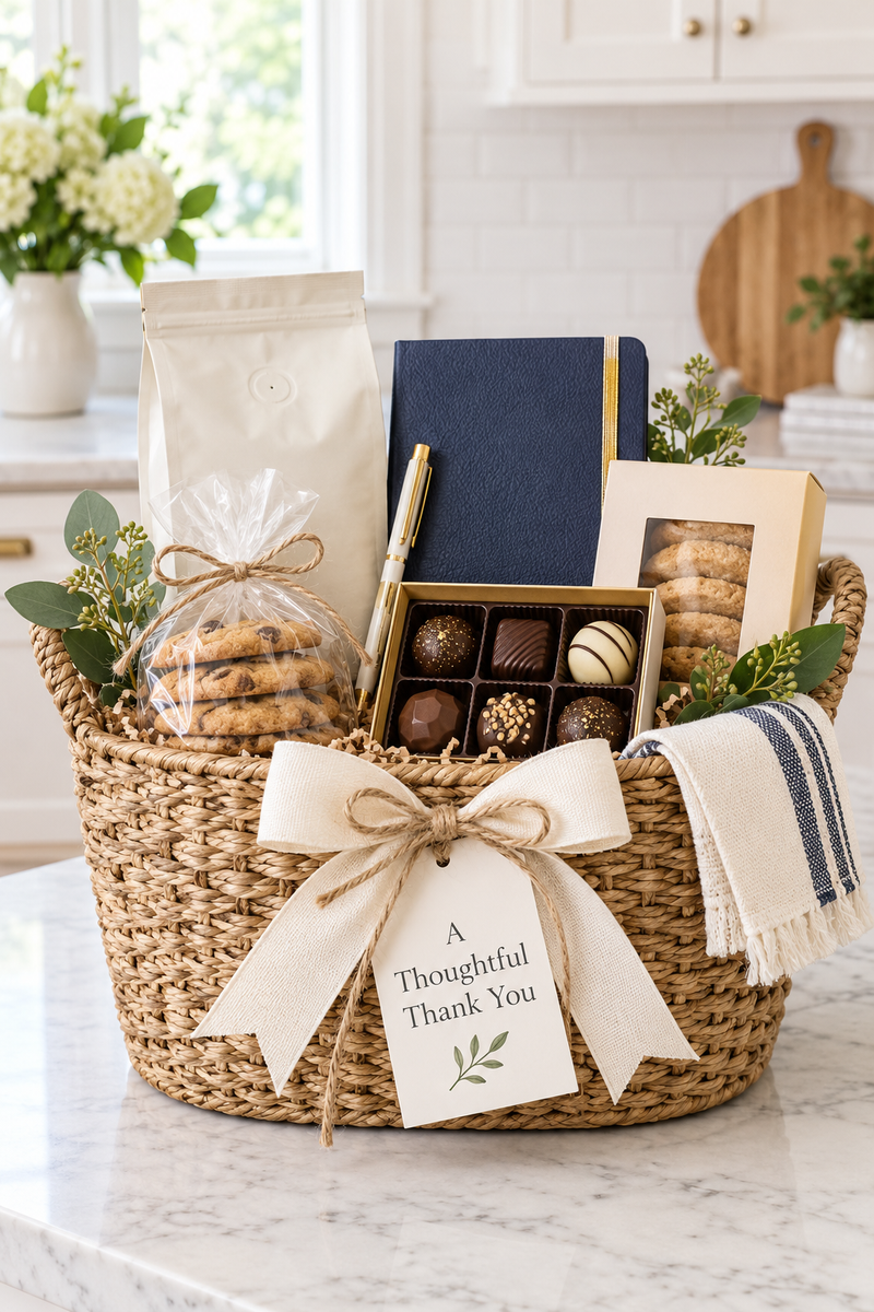 A Thoughtful Thank You — gift basket by Brookmans Hampers